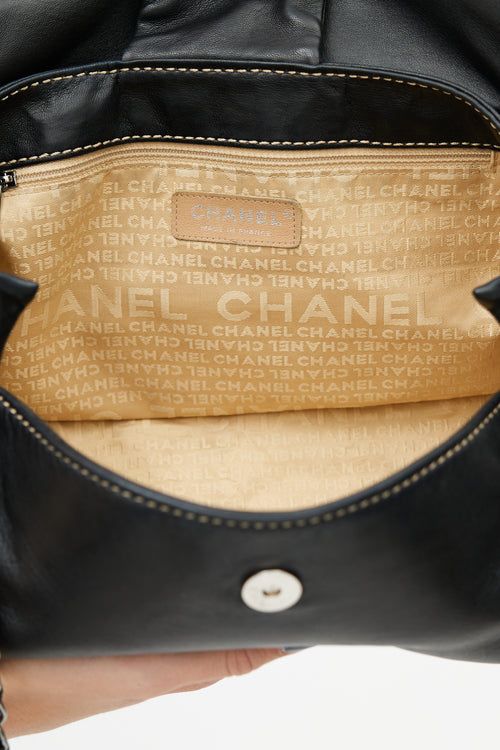 Chanel 2004s Black Accordion Wild Stitch Shoulder Bag