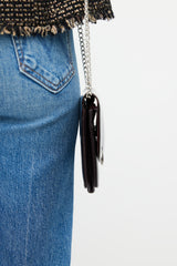Chanel 2009s Burgundy Patent Leather Wallet on Chain