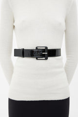 Chanel Black 2007 Autumn Patent Buckle Belt