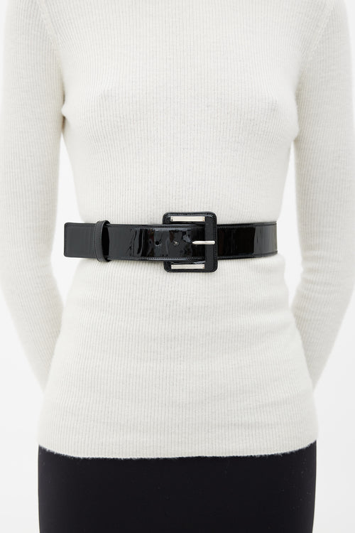 Chanel Black 2007 Autumn Patent Buckle Belt