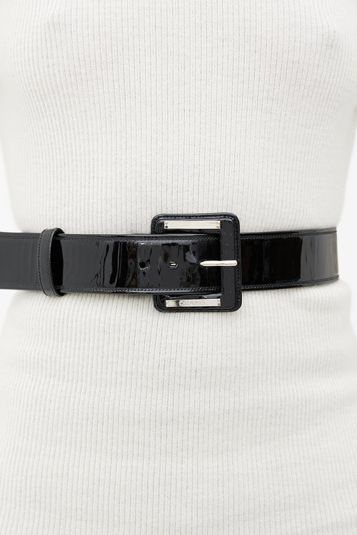 Chanel Black 2007 Autumn Patent Buckle Belt