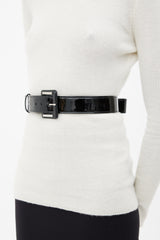 Chanel Black 2007 Autumn Patent Buckle Belt