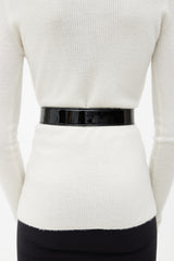 Chanel Black 2007 Autumn Patent Buckle Belt