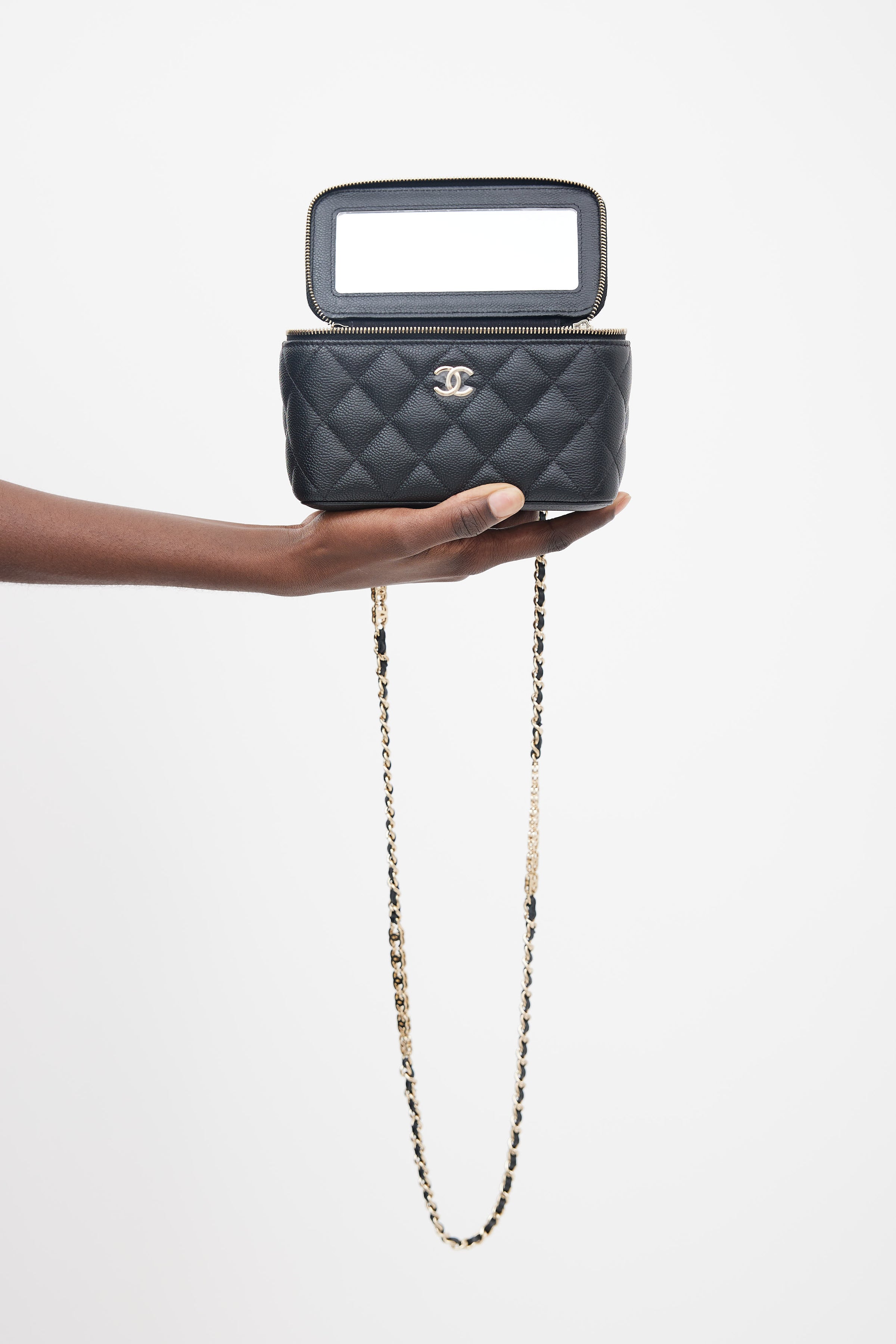 Chanel Polly Pocket Multi Pocket Vanity Case Bag Black Caviar –  ＬＯＶＥＬＯＴＳＬＵＸＵＲＹ