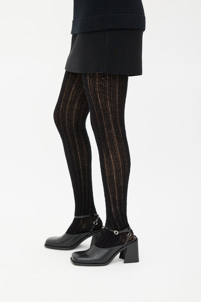 Chanel Black embellished tights - size L Polyamide ref.994024