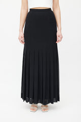 Chanel Vintage Button Pleated Skirt