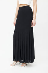 Chanel Vintage Button Pleated Skirt