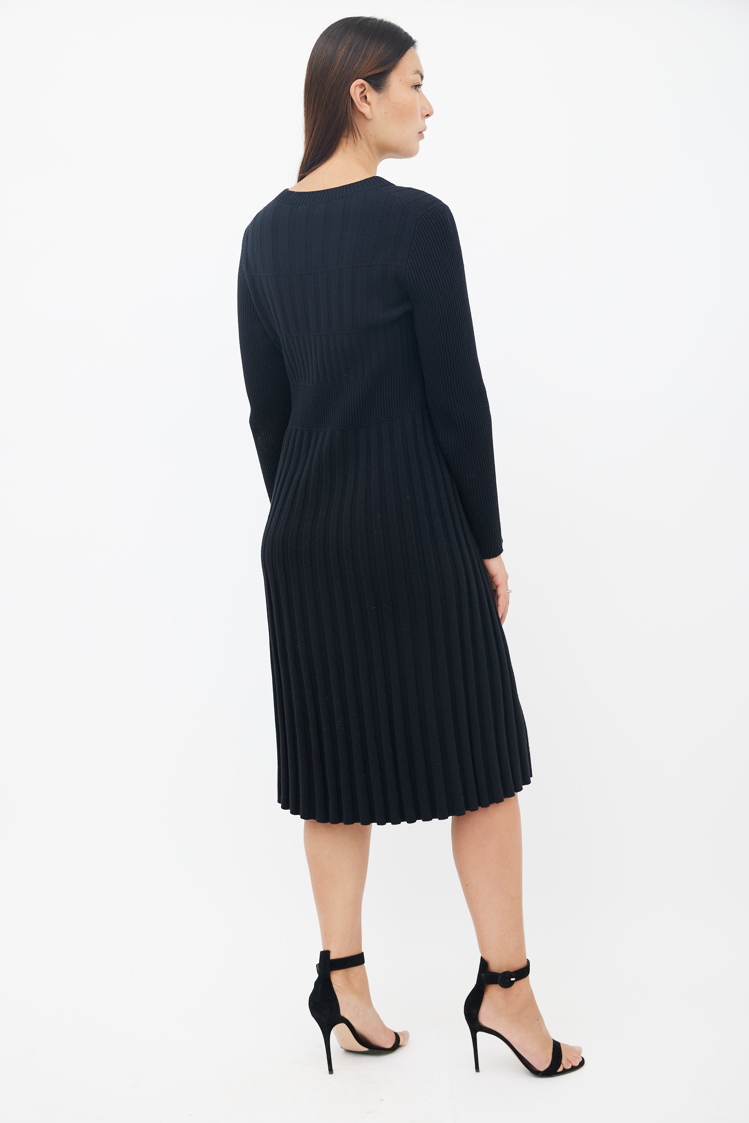 long sleeve black chanel dress Chanel Black Long Sleeve Mini Dress circa 1992