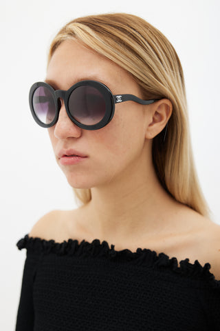 Chanel Black Round & Gradient Lens S5018 Sunglasses
