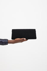 Chanel Black Tweed 2006 Autumn Embellished Clutch