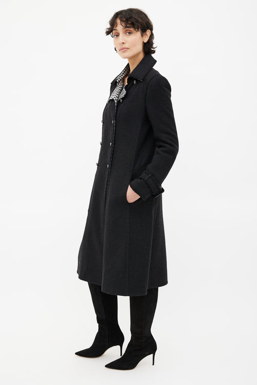Chanel Black Wool Trench Coat