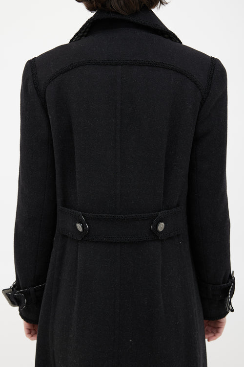 Chanel Black Wool Trench Coat