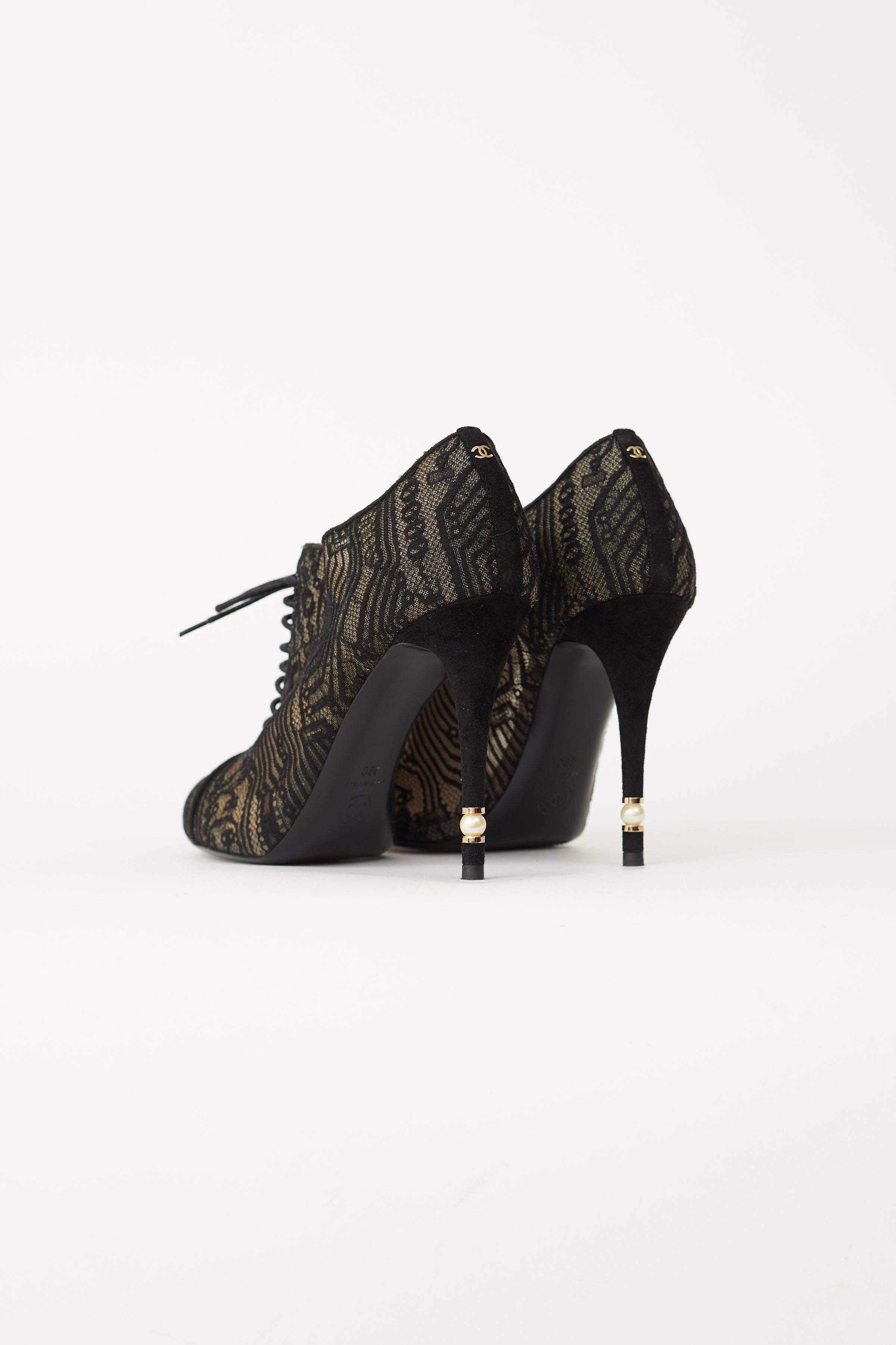 Chanel // Black Lace Up Mesh Boot – VSP Consignment