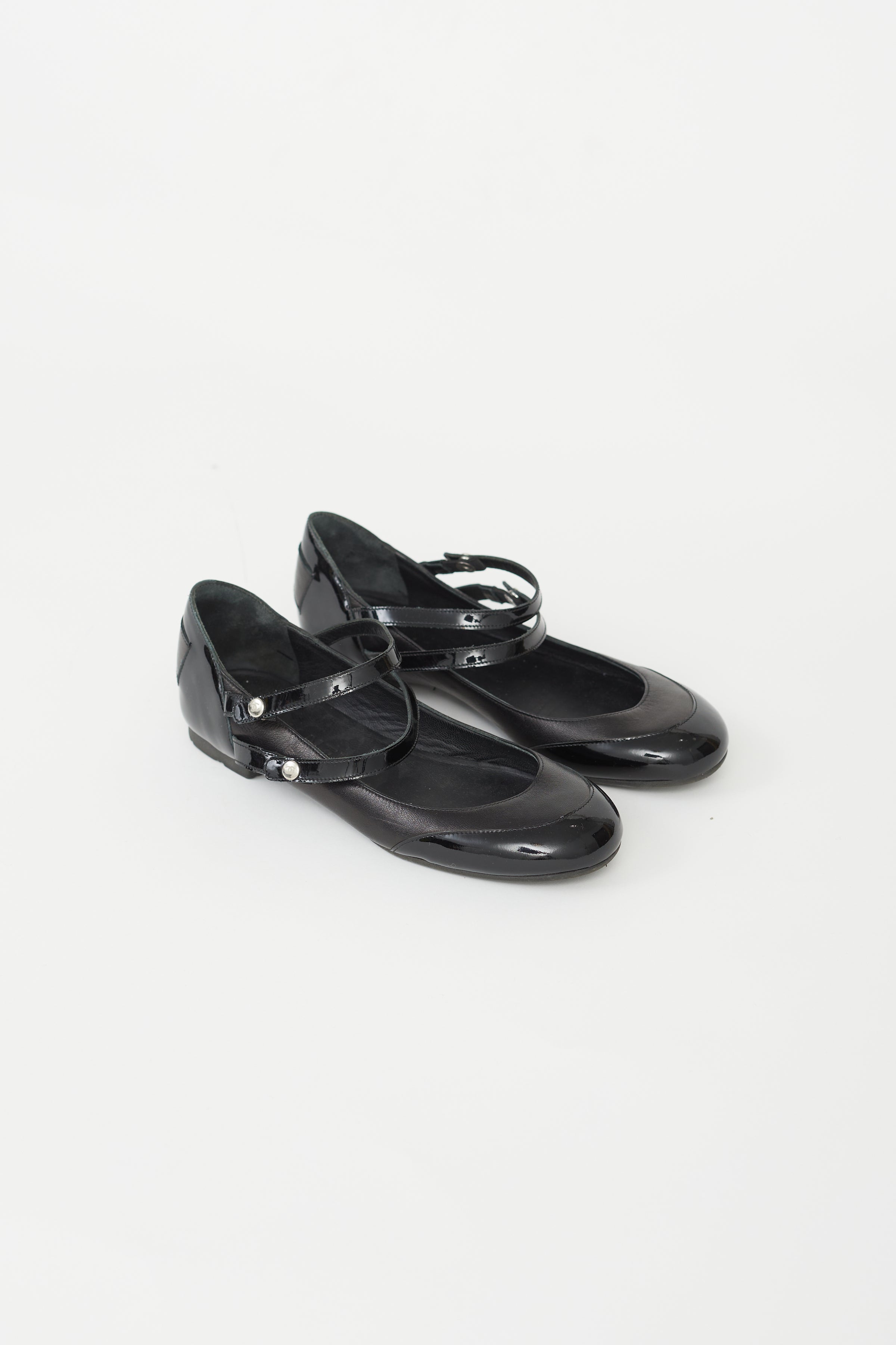 Chanel // Black Leather Double Strap Mary Jane Flat – VSP Consignment