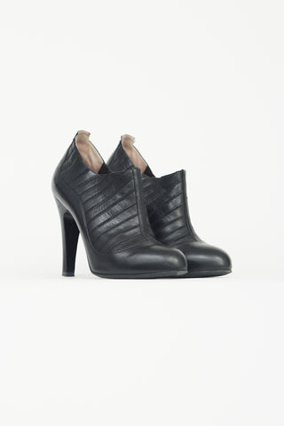 Chanel Black Leather Pump Boot