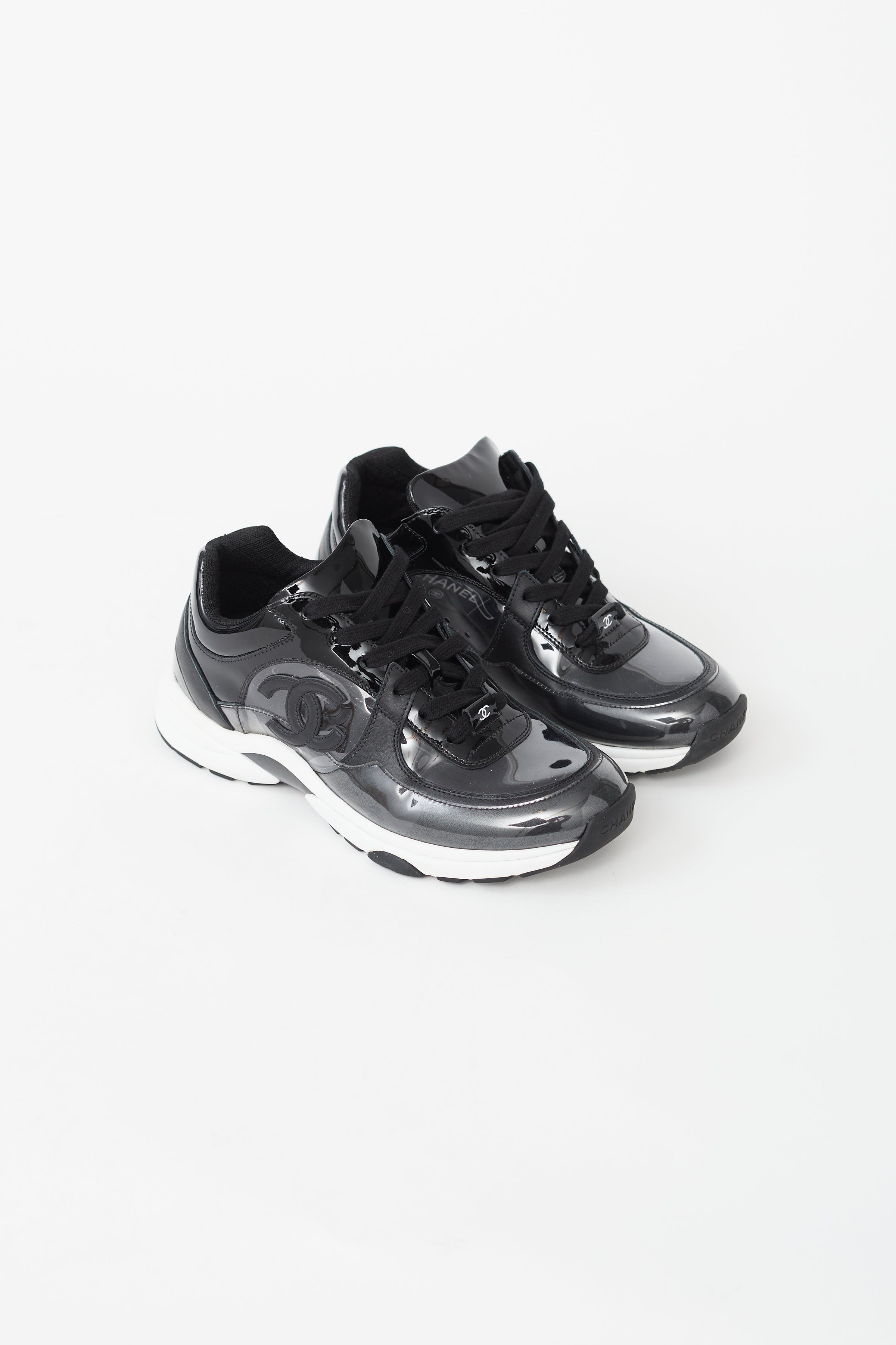 Chanel // Black Patent & Clear PVC CC Sneaker – VSP Consignment