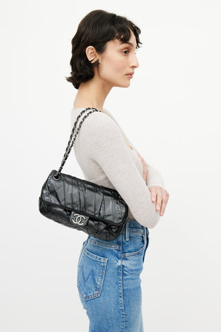 Chanel Black Twisted Flap Shoulder Bag