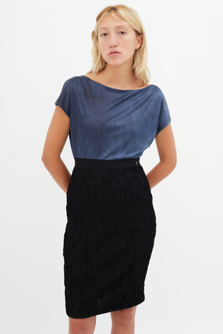 Chanel Blue & Black Contrasting Sheath Dress