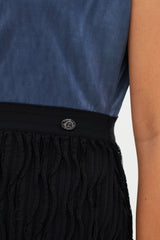Chanel Blue & Black Contrasting Sheath Dress