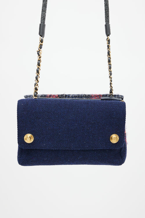 Chanel Navy & Multicolor Tweed Hamburg Double Side Bag
