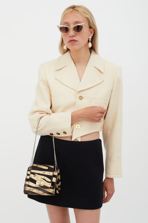Chanel Brown & Gold Textured Crossbody Bag
