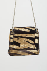 Chanel Brown & Gold Textured Crossbody Bag