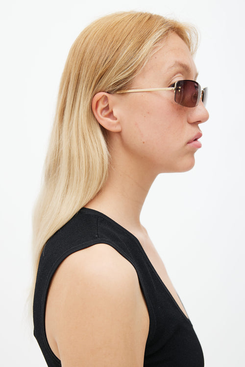 Chanel Brown Rectangular 4309B Sunglasses