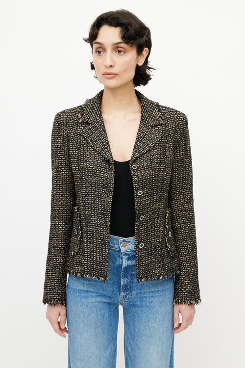 Chanel Brown & Black Tweed Blazer