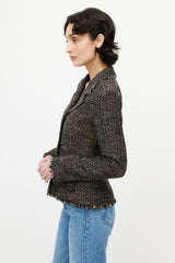 Chanel Brown & Black Tweed Blazer