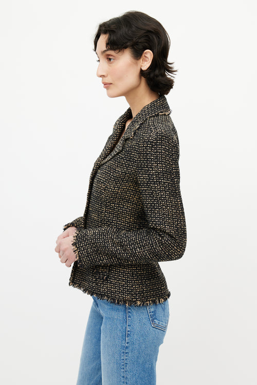 Chanel Brown & Black Tweed Blazer