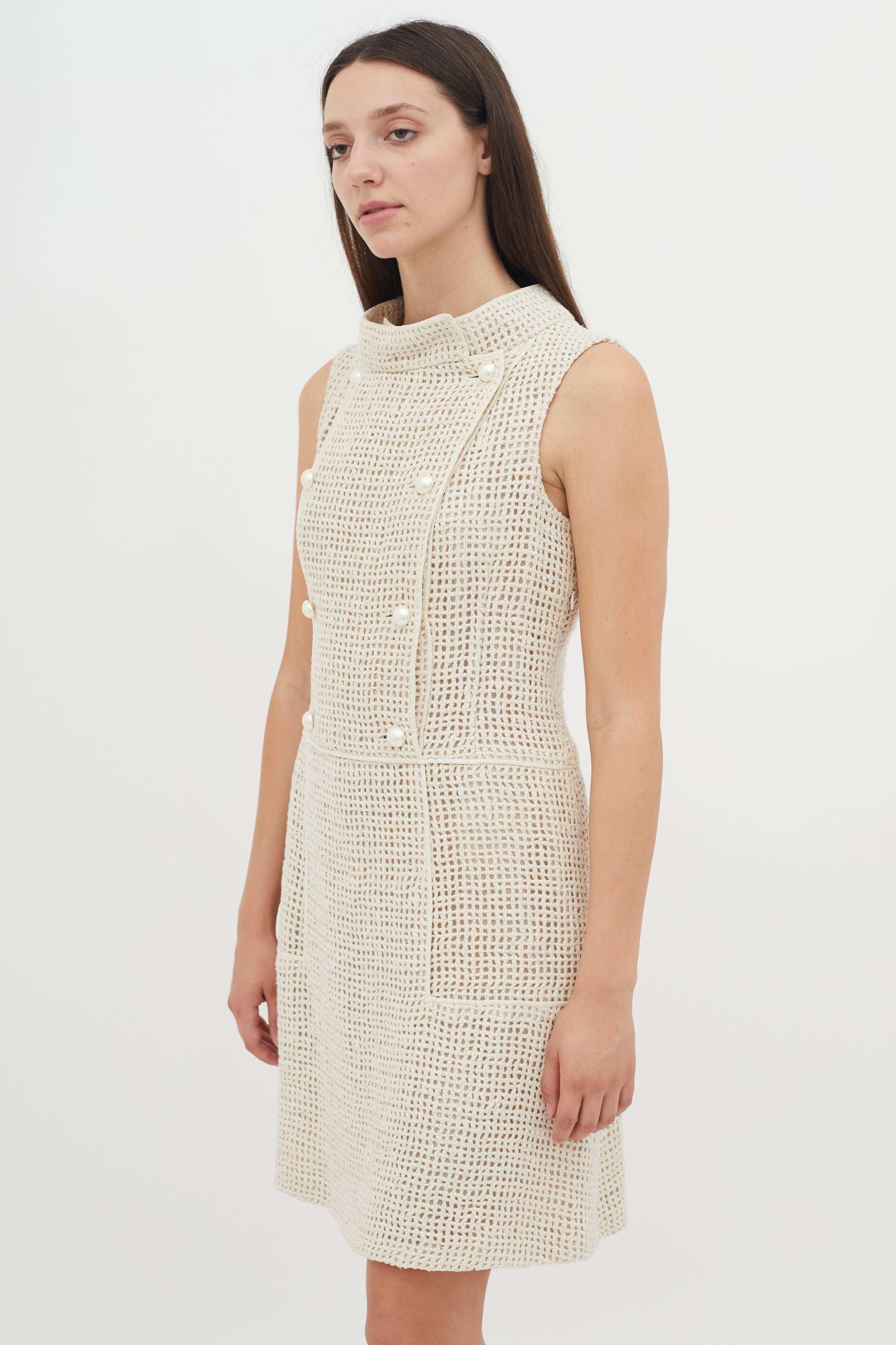 Chanel // Cream Woven Sheath Dress – VSP Consignment