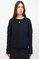 Chanel FW09 Black & Navy Sweater & Skirt Set