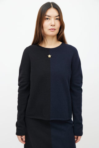 Chanel FW09 Black & Navy Sweater & Skirt Set