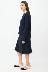 Chanel FW09 Black & Navy Sweater & Skirt Set