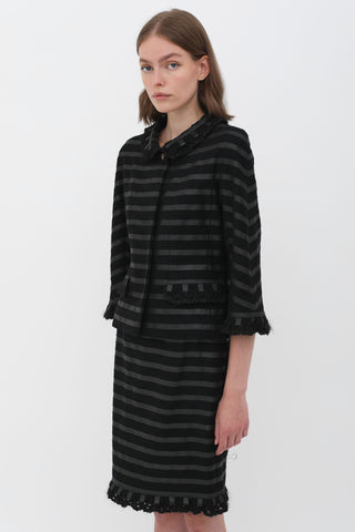 Chanel // Orange, Beige & Black Tweed Drop Skirt Dress – VSP