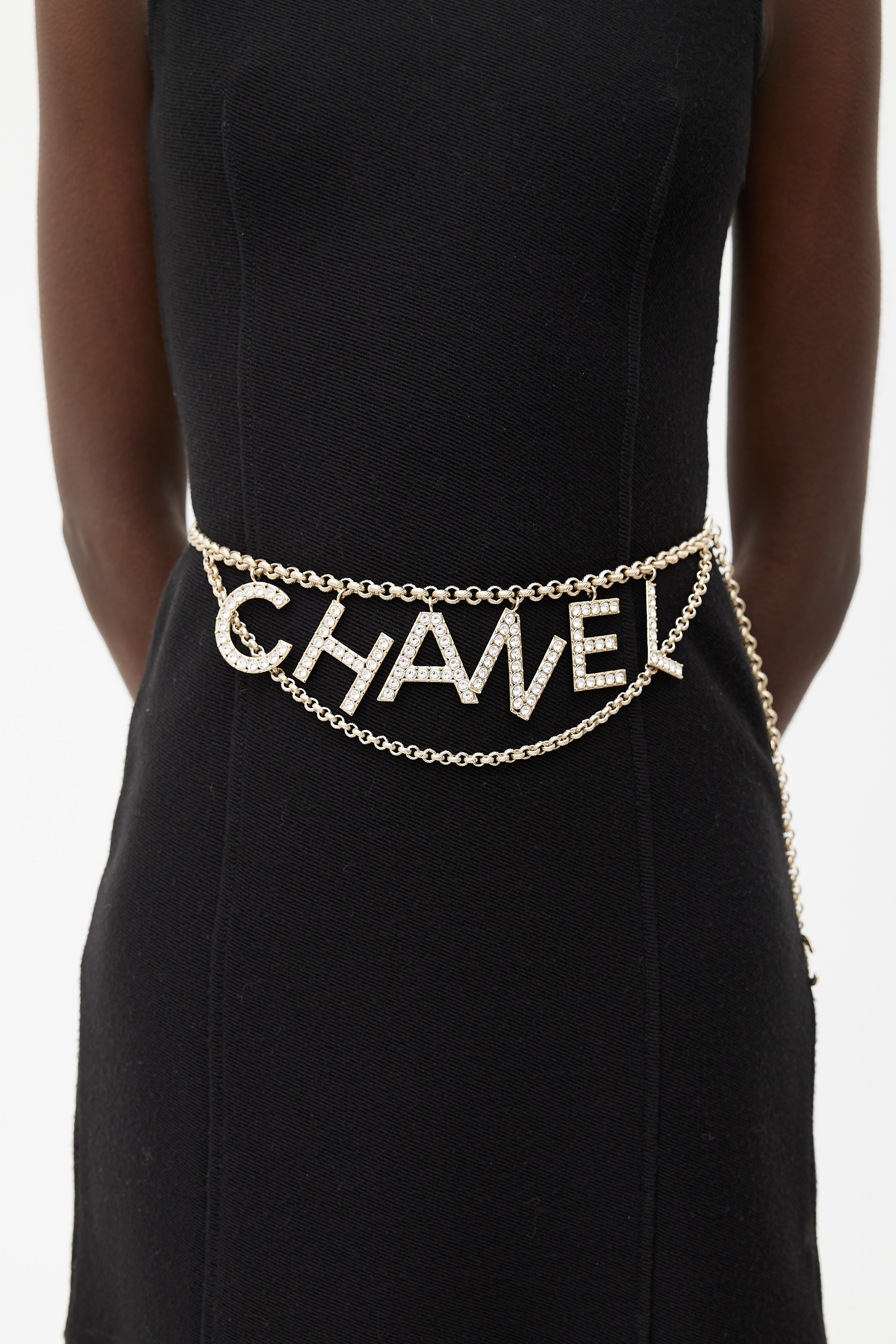 Chanel // 2019 Gold & Crystal CC Logo Chain Belt – VSP