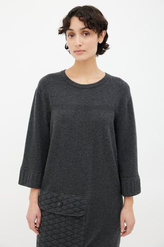 Louis Vuitton // Grey Crewneck Pocket Sweater – VSP Consignment