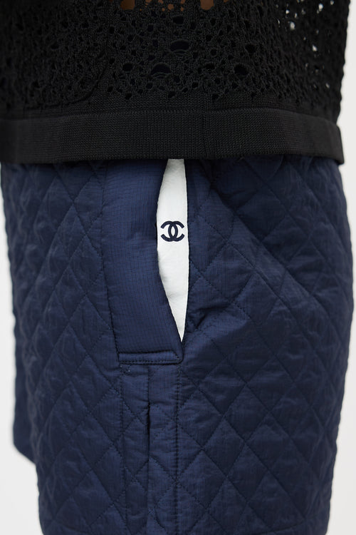 Chanel Navy Quilted Shorts