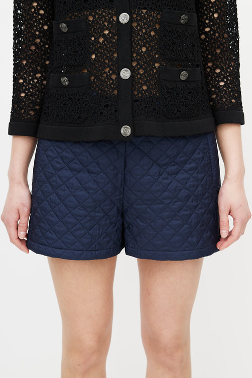 Chanel Navy Quilted Shorts