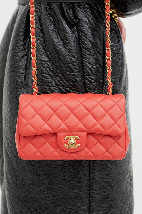 Chanel Pink Quilted Leather Mini Flap Shoulder Bag