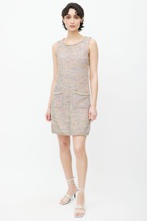 Chanel Pink & Multi Handwoven Mini Dress
