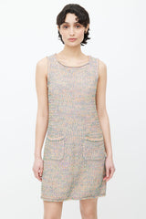 Chanel // Pink & Blue Cashmere Knit Dress – VSP Consignment