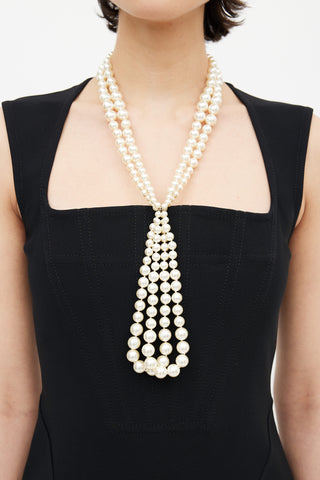Chanel Pre-Fall 2014 Pearl CC Multi Strand Necklace
