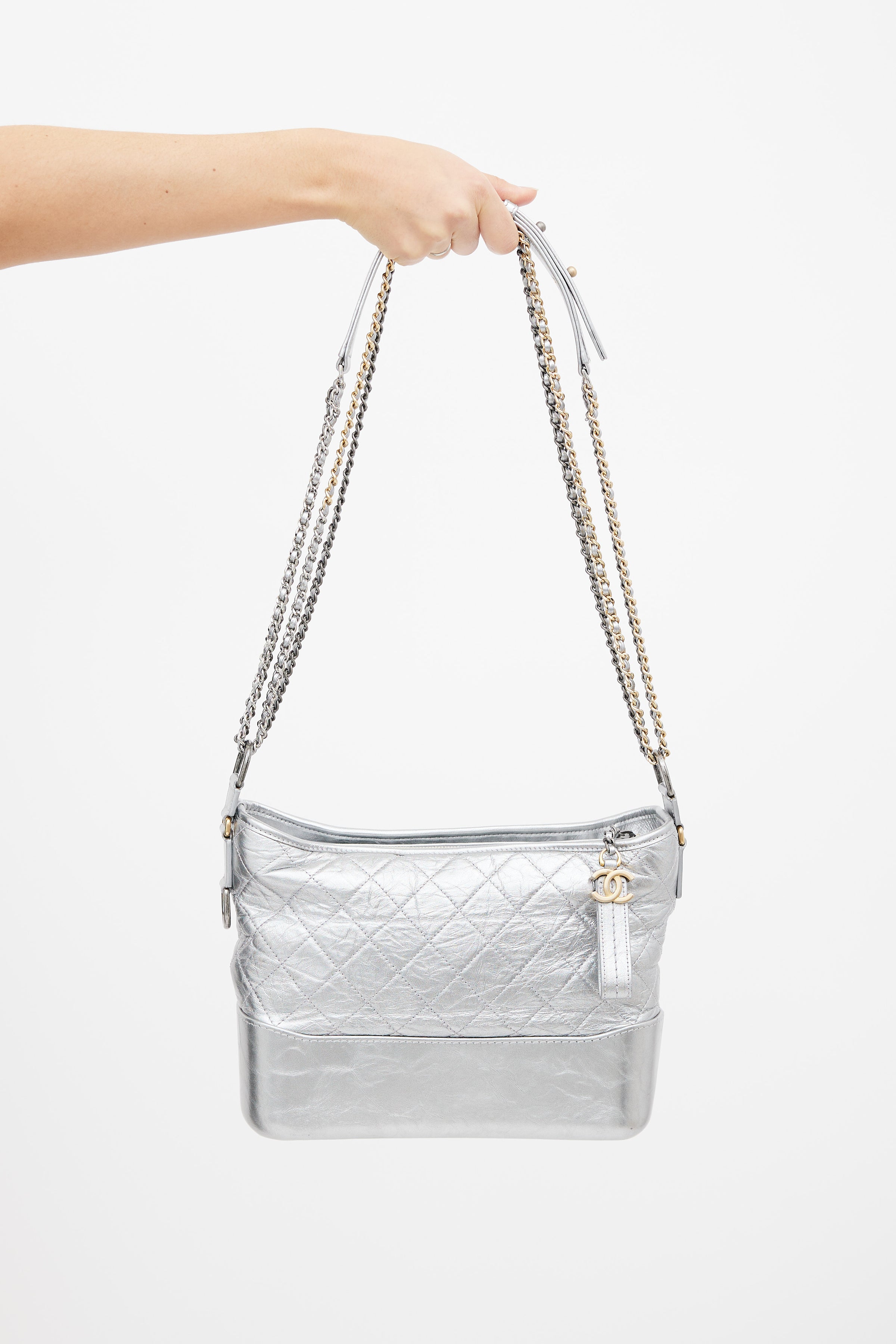 Chanel // Grey Aged Leather Small Gabrielle Bag – VSP Consignment