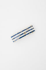 Chanel White, Blue & Gold 2010 Cruise Striped Nautical Hair Barrette