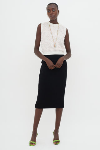Chanel White & Red Polka Dot Knit Vest