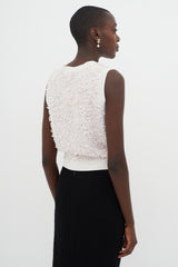 Chanel White & Red Polka Dot Knit Vest