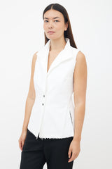 Chanel // White Sleeveless Collared Vest Top – VSP Consignment