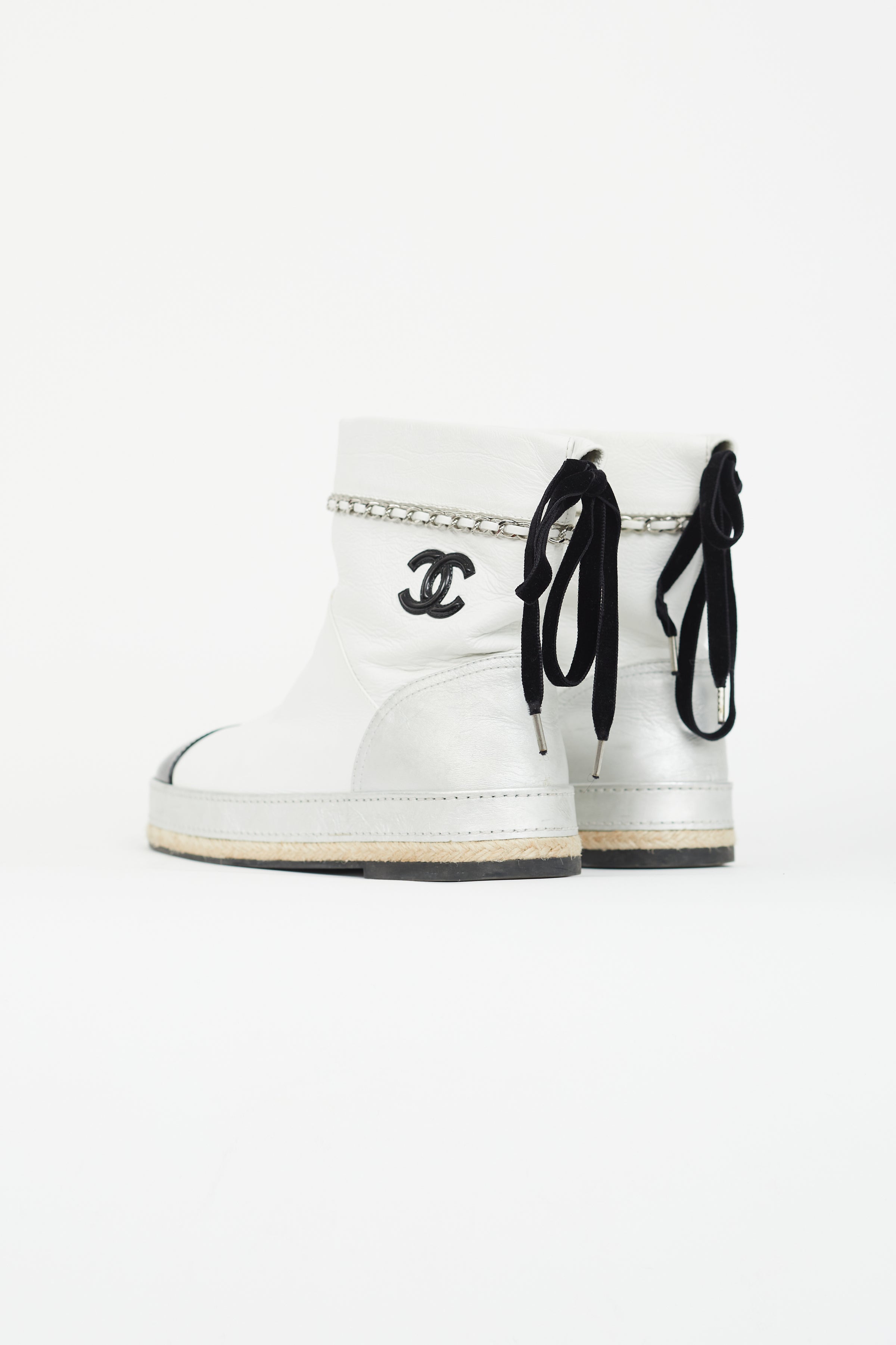 Chanel // White Leather Espadrilles Boot – VSP Consignment
