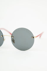 Chanel X Pharrell 2019 Red & Black Gold Plated Circle Sunglasses